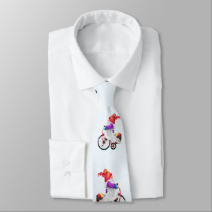 Fun Gnome with Bike and Gifts - Merry Christmas Neck Tie