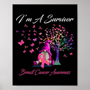 Fun Gnomes I'm A Survivor Breast Cancer Awareness  Poster