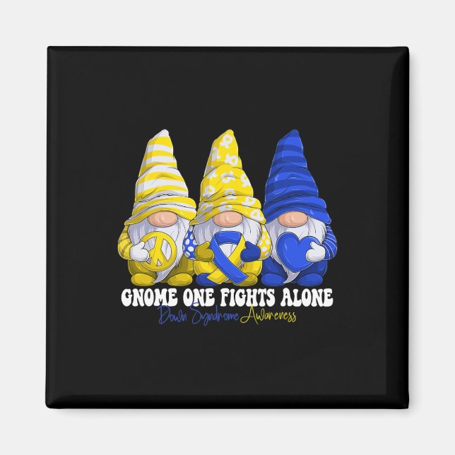 Fun Gnomies Down Syndrome Awareness Month Blue And Magnet (Front)