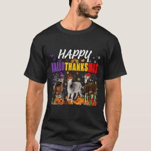 Fun Goats Mummy Pilgrim Santa Costume Happy Hallot T-Shirt