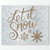Fun Gold Sparkles Let it Snow Wrapping Paper (Flat)