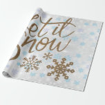 Fun Gold Sparkles Let it Snow Wrapping Paper