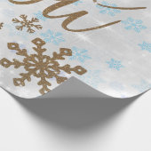 Fun Gold Sparkles Let it Snow Wrapping Paper (Corner)
