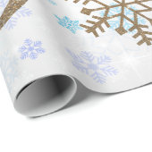 Fun Gold Sparkles Let it Snow Wrapping Paper (Roll Corner)