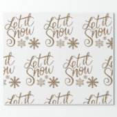 Fun Gold Sparkly Let it Snow Wrapping Paper (Flat)