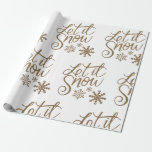 Fun Gold Sparkly Let it Snow Wrapping Paper