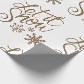 Fun Gold Sparkly Let it Snow Wrapping Paper (Corner)