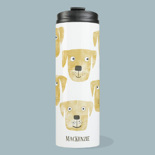 Fun Golden Labrador Retriever Dog Art Personalized Thermal Tumbler