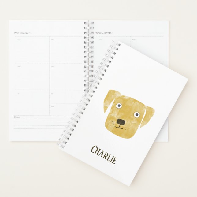 Fun Golden Labrador Retriever Dog Personalized Planner (Display)