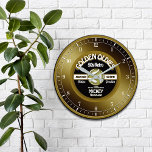 Fun Golden Oldies Vinyl 45 Record Personalized Large Clock<br><div class="desc">Fun,  personalized 50's retro music fan "Golden Oldies" personalized wall clock. Great gift idea for any music lover.</div>