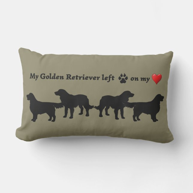 Fun Golden Retriever Dog Pet Quote Outdoor Pillow (Front)