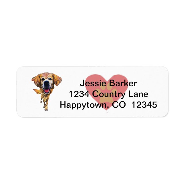 Fun Golden Retriever Return Address Label (Front)