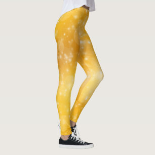 Fun golden stars yellow and white leggings