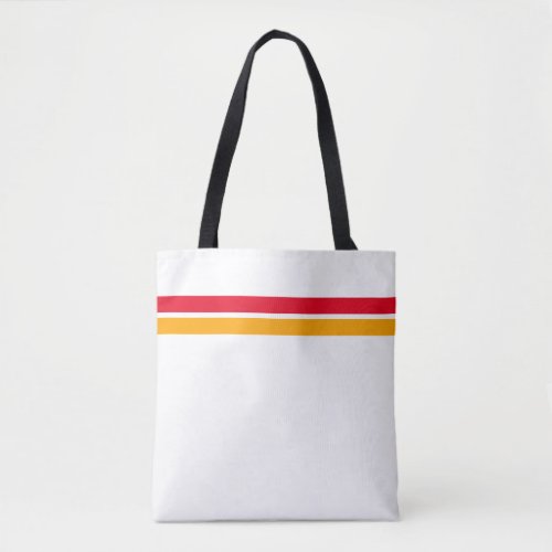 Fun Golden Yellow Beach Red Top Stripes On White Tote Bag