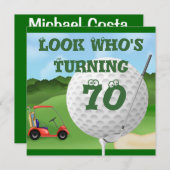 Fun Golf  70th Birthday Invitations TEMPLATE (Front/Back)