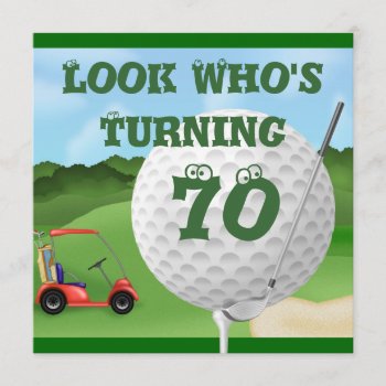Fun Golf  70th Birthday Invitations Template by PersonalCustom at Zazzle
