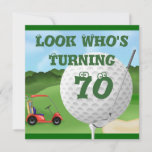 Fun Golf  70th Birthday Invitations Template at Zazzle