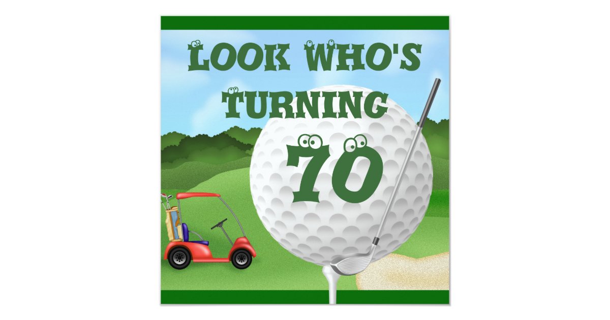 Fun Golf 70th Birthday Invitations Template Zazzle Com