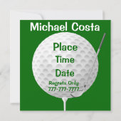 Fun Golf  80th Birthday Invitations TEMPLATE (Back)