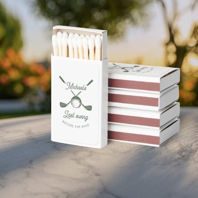 Fun Golf Bachelor Party Last Swing Before the Ring Matchboxes (Creator Uploaded)