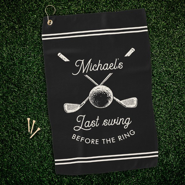 Fun Golf Bachelor Party Last Swing Before the Ring Towel (Creator Uploaded)