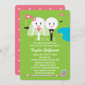 Fun Golf Ball and Tee Bride Groom Bridal Shower Invitation (Front/Back)