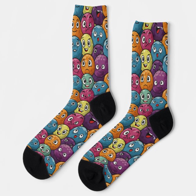 Fun Golf Ball Character Pattern Socks (Left)