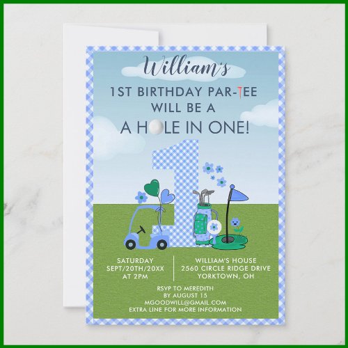 Fun Golf Blue 1st Birthday Par-Tee