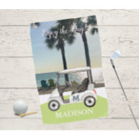 Fun Golf Cart Beach Monogram Name