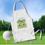Fun Golf Cart Monogram Name Love Greens     Adult Apron<br><div class="desc">Have fun with this one -- someone in mind who fits this message? Golf cart; clubs; monogram and first name and the message: "I Love My Greens". And, they probably do. Would make a great gift for any occasion. Any design questions, just send a chat and we'll be delighted to...</div>