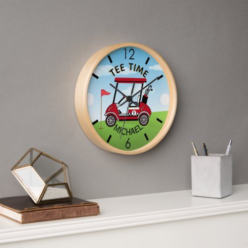 Fun Golf Course Cart Name Tee Time  Clock