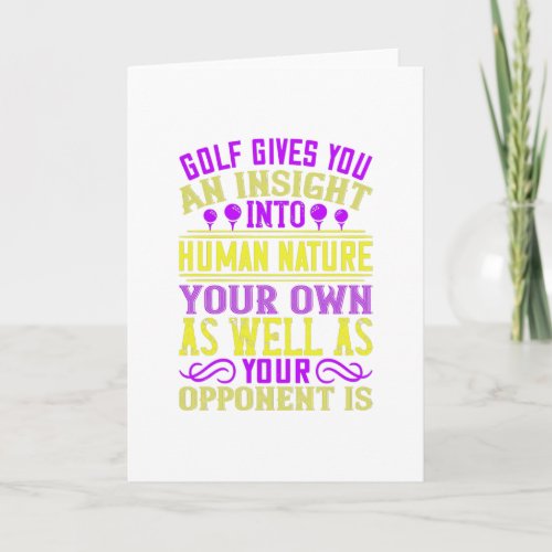 Fun Golf Design Quote Card