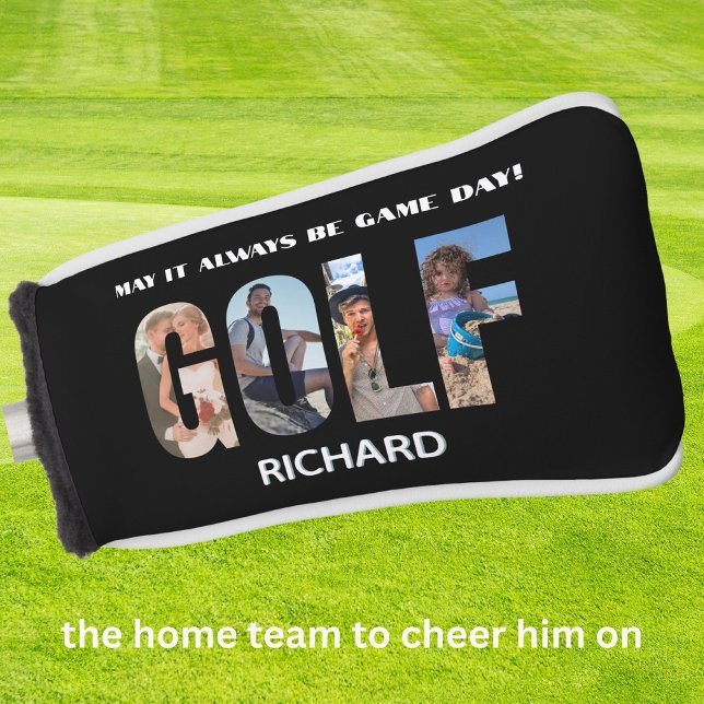 Fun Golf Photo Message Monogram Name  Head Cover (Creator Uploaded)