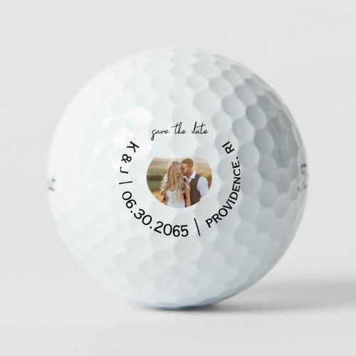 Fun Golf Photo Wedding Save the Date Golf Balls