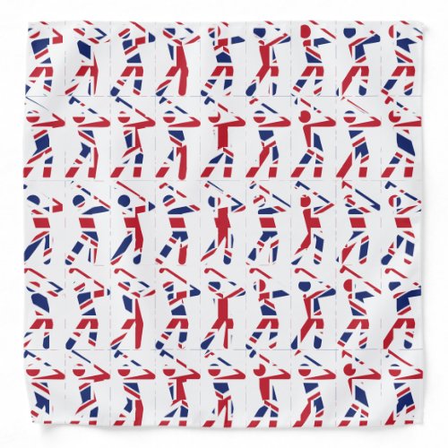 Fun GOLF Silhouette Union Jack UK Flag Bandana