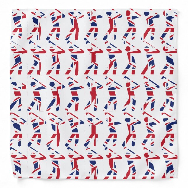 Fun GOLF Silhouette Union Jack UK Flag Bandana (Front)