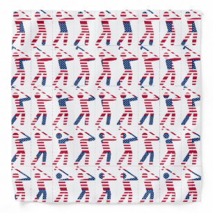 Fun GOLF Silhouette USA Flag Bandana