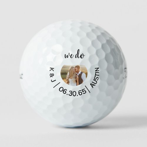 Fun Golf We Do Photo Wedding Save the Date Golf Balls