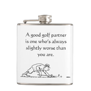 Fun Golfer's Vinyl Wrapped Flask
