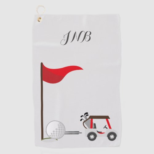 Fun Golfing Golf Cart Ball for Golfers Monogram Golf Towel