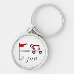 Fun Golfing Golf Cart Ball for Golfers Monogram Keychain