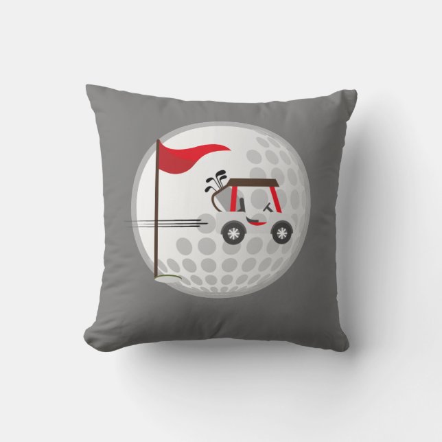 Fun Golfing Golf Cart Ball for Golfers Throw Pillow (Front)