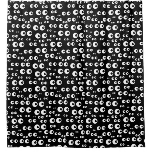 Fun Googly Cartoon Eyes in Black and White Shower Curtain