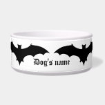 Fun Gothic Halloween black bats large Bowl<br><div class="desc">Cute Halloween black bat silhouettes surround a dog food bowl that you can personalize with your dog's name.</div>