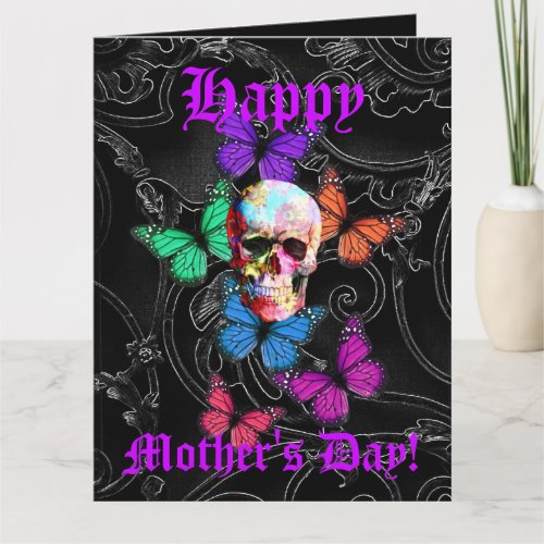 Fun gothic skull mothers day card
