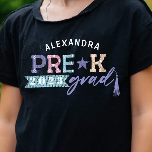 Fun Grad Colorful Personalized Pre_K Class of 2022 T_Shirt