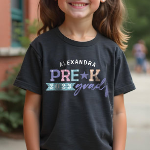 Fun Grad Colorful Personalized Pre-K Class of 2022 Tri-Blend Shirt