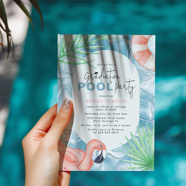 Fun Graduation Pool Party Invitation (Creator Uploaded)