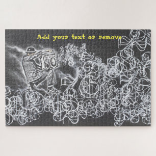 Fun graffiti suited man playing a ghettoblaster, jigsaw puzzle