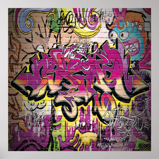 Fun Graffiti word art home decor poster (Front)